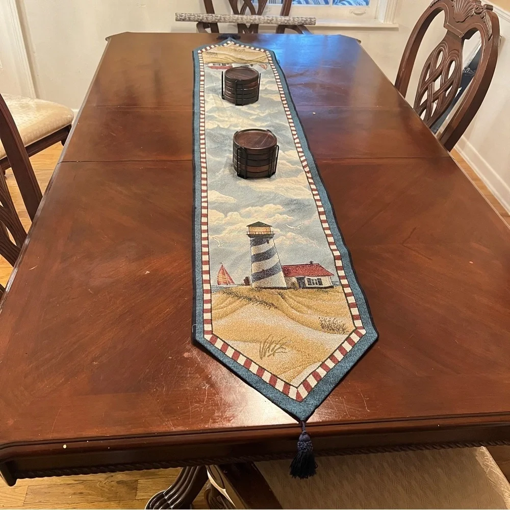 Vintage Lighthouse Tapestry Table Runner Decor